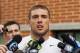 May 10, 2013; Philadelphia, PA, USA; Philadelphia Eagles second round draft pick tight end Zach Ertz (86) addresses the media during rookie minicamp at the Philadelphia Eagles NovaCare Complex. Mandatory Credit: Howard Smith-USA TODAY Sports