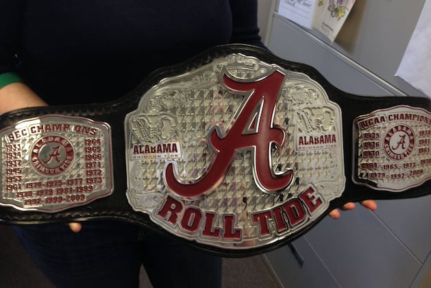 Alabama Football: Custom Wrestling Championship Belt (PHOTO)