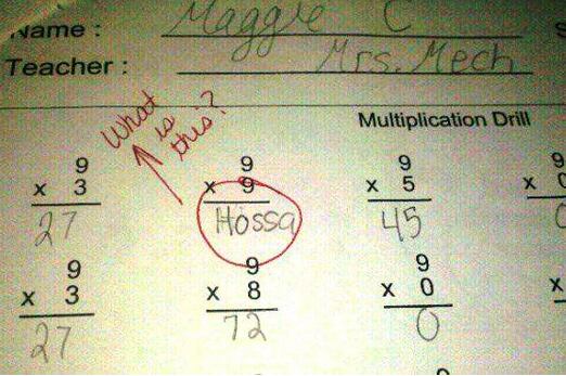 9 X 9 = Hossa? Girl Honors Blackhawks Star in Math Exam