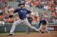May 19, 2013; Baltimore, MD, USA; Tampa Bay Rays starting pitcher Matt Moore (55) pitches in the first inning against the Baltimore Orioles at Oriole Park at Camden Yards. Mandatory Credit: Joy R. Absalon-USA TODAY Sports