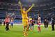 MADRID, SPAIN - MAY 17: Thibaut Courtois of Club Atletico de Madrid celebrates after Atletico beat Real Madrid 2-1 in the Copa del Rey Final at Estadio Santiago Bernabeu on May 17, 2013 in Madrid, Spain. (Photo by Denis Doyle/Getty Images)