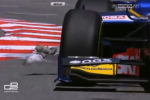 Crazy Bird Flips Away from F1 Car
