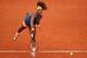 PARIS, FRANCE - MAY 26: Serena Williams of the United States of America serves in her Women's Singles match against Anna Tatishvili of Georgia during day one of the French Open at Roland Garros on May 26, 2013 in Paris, France. (Photo by Clive Brunskill/Getty Images)