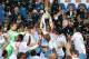 ROME, ITALY - MAY 26: Stefano Mauri (C) with his teammates of SS Lazio celebrate with the trophy after winning the Tim cup final against AS Roma at Stadio Olimpico on May 26, 2013 in Rome, Italy. (Photo by Paolo Bruno/Getty Images)
