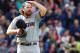 BOSTON, MA - MAY 26: Chris Perez #54 of the Cleveland Indians reacts with the bases loaded in the 9th inning against the Boston Red Sox at Fenway Park on May 26, 2013 in Boston, Massachusetts. (Photo by Jim Rogash/Getty Images)