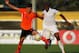 HYERES, FRANCE - JUNE 01: Davy Propper of the Netherlands and Gueida Fofana of France challenge for the ball during the Toulon Tournament 3rd/4th Place Play off match between France and the Netherlands at Stade Perruc on June 1, 2012 in Hyeres, France. (Photo by Matthew Lewis/Getty Images)