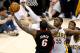INDIANAPOLIS, IN - MAY 26: LeBron James #6 of the Miami Heat goes up against Roy Hibbert #55 of the Indiana Pacers during Game Three of the Eastern Conference Finals at Bankers Life Fieldhouse on May 26, 2013 in Indianapolis, Indiana. NOTE TO USER: User expressly acknowledges and agrees that, by downloading and or using this photograph, user is consenting to the terms and conditions of the Getty Images License Agreement. (Photo by Gregory Shamus/Getty Images)