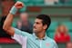 PARIS, FRANCE - MAY 28: Novak Djokovic of Serbia celebrates match point in his Men's Singles match against David Goffin of Belgium during day three of the French Open at Roland Garros on May 28, 2013 in Paris, France. (Photo by Julian Finney/Getty Images)