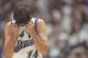 11 Jun 1997: Jeff Hornacek of the Utah Jazz hangs his head during the Jazz 90-88 loss to the Chicago Bulls in Game 5 of the NBA Finals at the Delta Center in Salt Lake City, Utah.