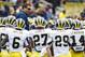 Apr 13, 2013; Ann Arbor, MI, USA; Michigan Wolverines head coach Brady Hoke talks to his players during the Spring Game at Michigan Stadium. Mandatory Credit: Rick Osentoski-USA TODAY Sports