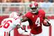 TUSCALOOSA, AL - SEPTEMBER 08: T.J. Yeldon #4 of the Alabama Crimson Tide rushes against Brett Harrington #26 of the Western Kentucky Hilltoppers at Bryant-Denny Stadium on September 8, 2012 in Tuscaloosa, Alabama. (Photo by Kevin C. Cox/Getty Images)