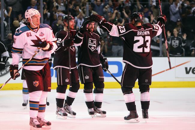 Justin Williams celebrates one of his two second period goals.