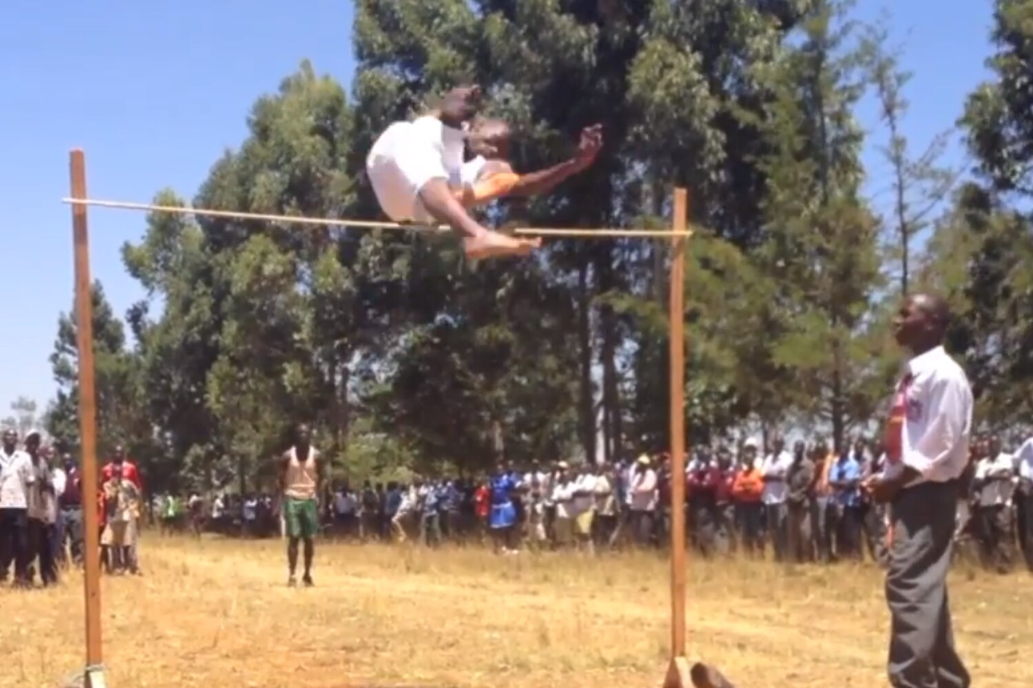 Kenyan High Schoolers Clear 2Meter High Jump with FeetFirst Leap