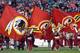 LANDOVER, MD - DECEMBER 21: A general view of the Washington Redskins cheer squad as the fly flags during the game of the Philadelphia Eagles on December 21, 2008 at FedEx Field in Landover, Maryland. (Photo by Kevin C. Cox/Getty Images)