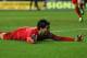 WIGAN, ENGLAND - MARCH 02: Luis Suarez of Liverpool celebrates after scoring his third goal to complete a hat trick during the Barclays Premier League match between Wigan Athletic and Liverpool at the DW Stadium on March 2, 2013 in Wigan, England. (Photo by Alex Livesey/Getty Images)