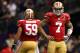 NEW ORLEANS, LA - FEBRUARY 03: Colin Kaepernick #7 of the San Francisco 49ers looks on against the Baltimore Ravens during Super Bowl XLVII at the Mercedes-Benz Superdome on February 3, 2013 in New Orleans, Louisiana. The Ravens won 34-31. (Photo by Mike Ehrmann/Getty Images)