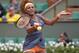 May 26, 2013; Paris, France; Serena Williams (USA) during her match against Anna Tatishvili (GEO) on day one of the 2013 French Open at Roland Garros. Mandatory Credit: Susan Mullane-USA TODAY Sports