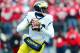 Nov 24, 2012; Columbus, OH, USA; Michigan Wolverines quarterback Devin Gardner (12) looks to pass in the first quarter against the Ohio State Buckeyes at Ohio Stadium. Mandatory Credit: Andrew Weber-USA TODAY Sports