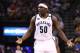 MEMPHIS, TN - MAY 27: Zach Randolph #50 of the Memphis Grizzlies reacts in the third quarter while taking on the San Antonio Spurs during Game Four of the Western Conference Finals of the 2013 NBA Playoffs at the FedExForum on May 27, 2013 in Memphis, Tennessee. NOTE TO USER: User expressly acknowledges and agrees that, by downloading and or using this photograph, User is consenting to the terms and conditions of the Getty Images License Agreement. (Photo by Ronald Martinez/Getty Images)