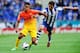 BARCELONA, SPAIN - MAY 26: Thiago Alcantara of FC Barcelona (L) duels for the ball with Victor Sanchez of RCD Espanyol during the La Liga match between RCD Espanyol and FC Barcelona at Cornella-El Prat Stadium on May 26, 2013 in Barcelona, Spain. (Photo by David Ramos/Getty Images)