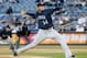 May 14, 2013; Bronx, NY, USA; Seattle Mariners starting pitcher Felix Hernandez (34) pitches during the first inning against the New York Yankees at Yankee Stadium. Mandatory Credit: Anthony Gruppuso-USA TODAY Sports