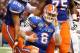 Jan 2, 2013; New Orleans, LA, USA; Florida Gators quarterback Jeff Driskel (6) after a tackle by the Louisville Cardinals defense during the first half of the Sugar Bowl at the Mercedes-Benz Superdome. Mandatory Credit: Chuck Cook-USA TODAY Sports