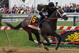 BALTIMORE, MD - MAY 18: Oxbow #6, ridden by Gary Stevens, leads the field at the start of the race to win the 138th running of the Preakness Stakes at Pimlico Race Course on May 18, 2013 in Baltimore, Maryland. (Photo by Justin Heiman/Getty Images)