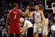Mar 31, 2013; San Antonio, TX, USA; San Antonio Spurs forward Tim Duncan (21) greets Miami Heat center Chris Bosh (1) before the start of the game at the AT&T Center. Mandatory Credit: Soobum Im-USA TODAY Sports