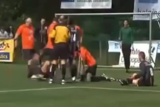 Fight Breaks out in One-Legged Soccer Game
