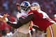 SAN FRANCISCO, CA - OCTOBER 14: Defensive end Jason Pierre-Paul #90 of the New York Giants rushes against the San Francisco 49ers at Candlestick Park on October 14, 2012 in San Francisco, California. (Photo by Stephen Dunn/Getty Images)