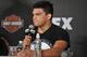 April 13, 2013; Las Vegas, NV, USA; Kelvin Gastelum speaks to media at a press conference following his victory at the TUF 17 Finale at the Mandalay Bay Events Center. Mandatory Credit: Gary A. Vasquez-USA TODAY Sports