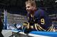 BUFFALO, NY - APRIL 22: Steve Ott #9 of the Buffalo Sabres stretches prior to playing against the Winnipeg Jets at First Niagara Center on April 22, 2013 in Buffalo, New York. (Photo by Sean Rudyk/Getty Images)