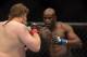 Apr 27, 2013; Newark, NJ, USA; Roy Nelson (white shorts) competes against Cheick Kongo (yellow and grey shorts) during UFC 159 at the Prudential Center. Mandatory Credit: Brad Penner-USA TODAY Sports