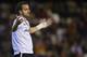 VALENCIA, SPAIN - APRIL 07: Roberto Soldado of Valencia reacts during the La Liga match between Valencia CF and Real Valladolid CF at Estadio Mestalla on April 7, 2013 in Valencia, Spain. (Photo by Manuel Queimadelos Alonso/Getty Images)