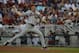 June 18, 2012; Omaha, NE, USA; Arkansas Razorbacks pitcher Ryne Stanek (55) throws against the South Carolina Gamecocks during the second inning of game eight of the 2012 College World Series at TD Ameritrade Park. Mandatory Credit: Bruce Thorson-USA TODAY Sports