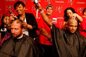 Creating a Buzz: Bucs Shave Heads for Pediatric Cancer Research