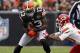 CLEVELAND, OH - DECEMBER 09: Wide receiver Josh Gordon #13 of the Cleveland Browns makes a catch in front of cornerback Jalil Brown #30 of the Kansas City Chiefs at Cleveland Browns Stadium on December 9, 2012 in Cleveland, Ohio. (Photo by Matt Sullivan/Getty Images)