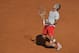 Jun 7, 2013; Paris, France; Rafael Nadal (ESP) reacts during his match against Novak Djokovic (SRB) on day 13 of the 2013 French Open at Roland Garros. Mandatory Credit: Susan Mullane-USA TODAY Sports