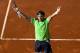 Jun 4, 2013; Paris, France; David Ferrer (ESP) celebrates after recording match point in his match against Tommy Robredo (ESP) on day 10 of the 2013 French Open at Roland Garros. Mandatory Credit: Susan Mullane-USA TODAY Sports