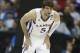 KANSAS CITY, MO - MARCH 22: Jeff Withey #5 of the Kansas Jayhawks defends against the Western Kentucky Hilltoppers during the second round of the 2013 NCAA Men's Basketball Tournament at the Sprint Center on March 24, 2013 in Kansas City, Missouri. (Photo by Ed Zurga/Getty Images)
