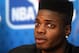 May 16, 2013; Chicago, IL, USA; Nerlens Noel is interviewed during the NBA Draft combine at Harrison Street Athletics Facility. Mandatory Credit: Jerry Lai-USA TODAY Sports
