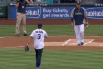 Video: QB Russell Wilson Fires Fastball at M's Game 