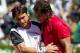 June 8, 2012; Paris, FRANCE; Rafael Nadal (ESP), right, greets David Ferrer (ESP) in their semifinal match on day 13 of the 2012 French Open. Nadal won 6-2 6-2 6-1. Mandatory Credit: Susan Mullane-USA TODAY Sports