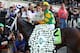 ELMONT, NY - JUNE 08: Jockey Mike Smith sits abourd Palace Malice in the winners circle after winning the 145th running of the Belmont Stakes at Belmont Park on June 8, 2013 in Elmont, New York. (Photo by Mike Stobe/Getty Images)