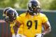 PITTSBURGH, PA - MAY 3: Nick Williams #91 of the Pittsburgh Steelers participates in drills during Rookie Camp on May 3, 2013 at UPMC Sports Complex in Pittsburgh, Pennsylvania. (Photo by Justin K. Aller/Getty Images)