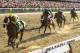 ELMONT, NY - JUNE 08: Palace Malice ridden by Mike Smith wins the 145th running of the Belmont Stakes followed by Oxbow and orb at Belmont Park on June 8, 2013 in Elmont, New York. (Photo by Al Bello/Getty Images)