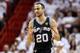 MIAMI, FL - JUNE 09: Manu Ginobili #20 of the San Antonio Spurs reacts in the third quarter while taking on the Miami Heat during Game Two of the 2013 NBA Finals at AmericanAirlines Arena on June 9, 2013 in Miami, Florida. NOTE TO USER: User expressly acknowledges and agrees that, by downloading and or using this photograph, User is consenting to the terms and conditions of the Getty Images License Agreement. (Photo by Christian Petersen/Getty Images)