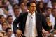 MIAMI, FL - JUNE 06: Head coach Erik Spoelstra of the Miami Heat calls out in the first half while taking on the San Antonio Spurs during Game One of the 2013 NBA Finals at AmericanAirlines Arena on June 6, 2013 in Miami, Florida. NOTE TO USER: User expressly acknowledges and agrees that, by downloading and or using this photograph, User is consenting to the terms and conditions of the Getty Images License Agreement. (Photo by Mike Ehrmann/Getty Images)