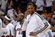 Jun 3, 2013; Miami, FL, USA; Miami Heat center Chris Bosh (1) gestures at the end of game 7 of the 2013 NBA Eastern Conference Finals at American Airlines Arena. Miami Heat defeated the Indiana Pacers 99-76 to win the series 4 games to 3 .Mandatory Credit: Steve Mitchell- USA TODAY Sports