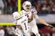 ARLINGTON, TX - JANUARY 04: Johnny Manziel #2 of the Texas A&M Aggies celebrates a touchdown with Ben Malena #1 against the Oklahoma Sooners during the Cotton Bowl at Cowboys Stadium on January 4, 2013 in Arlington, Texas. (Photo by Ronald Martinez/Getty Images)